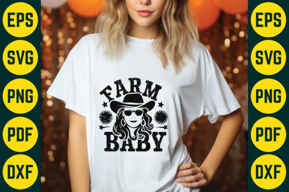 Farm Baby SVG: A Vintage Crafts Graphic for Editorial Use
