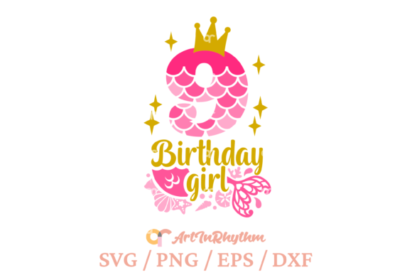 My 9th Birthday Mermaid SVG: A Graphics Gem for T-Shirt Designs & Beyond