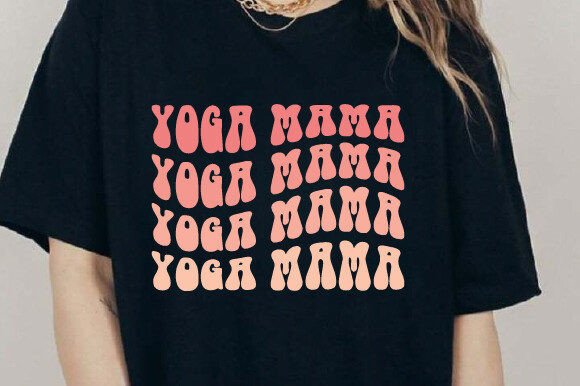 Retro Yoga Mama Graphics for T-Shirt Designs & Sublimation